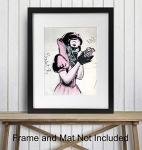 Banksy Poster - 8x10 Funny Gangster Snow White Hand Grenade - Urban Graffiti Wall Art Decor, Room Decoration for Bedroom, Dorm, Living Room - Gift for Teens, Street Art Fans, Men Women