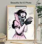 Banksy Poster - 8x10 Funny Gangster Snow White Hand Grenade - Urban Graffiti Wall Art Decor, Room Decoration for Bedroom, Dorm, Living Room - Gift for Teens, Street Art Fans, Men Women