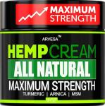 Natural Hemp Cream - Maximum Strength Gel to Soothe Discomfort - Hemp Cream with Arnica, MSM, Glucosamine, Menthol, Aloe, Turmeric, Boswellia - Fast Absorption, Non-Greasy - Advanced Formula - 4 oz