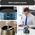 roygra Outdoor Ashtray for Outside Patio, Metal Windproof Smokeless Ashtray with Lid, Home Table Decor, Patio Decorations Outdoor, Ashtrays for Smokers Indoor - Black, Small (3.81 x 3.08 x 3.08’’)