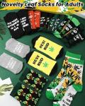 Skicuff 10 Pairs Weed Socks for Men Women Marijuana Socks Green Pot 420 Gifts Cannabis Accessories for Christmas 420 Holiday