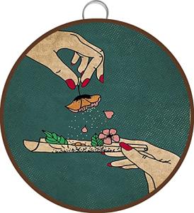 She Got Mad Hustle and A Dope Soul Poster, Stoner Decor, Hippie Decor, Cannabis Wall Art, Weed Poster, Weed Art Print,Metal Sign Tin,Wall Art,Round Metal Tin Sign 6 X 6 Inch