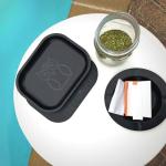 Black Treehouse Rolling Tray Set with PVC Soft Magnetic Lid, Ashtray Included for Home Storage or Travel - 7" x 5.5", Small, Cute
