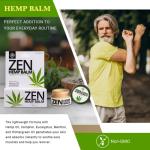 ZEN Hemp Balm for Relief, Hemp Oil Extract for Joints, Back, Neck and Elbows, Hemp Infused Topical Cream - 0.7 oz (Pack of 1)