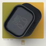 Black Treehouse Rolling Tray Set with PVC Soft Magnetic Lid, Ashtray Included for Home Storage or Travel - 7" x 5.5", Small, Cute