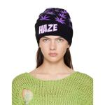 Marijuana Weed Acrylic-Hat Knit Beanie - Leaf Pot Cuffed Knit Winter Weed Beanie Hat Mens Women Purple