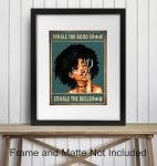 Black women Inhale Exhale Art 11x14 - African American Girls Smoking Weed - Afro Room Decor - Cannabis Pot Stoner Gifts - Funny Saying - Smoker Wall Art - Empowerment - Trippy Room Decor for Stoners