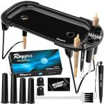 roygra Foldable Rolling Tray Set with Cone Loader, Cone Filler, Blunt Roller - Pre Roll Machine, Metal Rolling Machines for King Size or 1-1/4 Size Cones, Smoking Accessories, 9 x 4 inch - Black