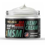 WELLUTION Hemp Cream - All-Natural Hemp Oil Extract - Extra Strength Massage Lotion with Arnica, Vitamins E & A - 4 oz