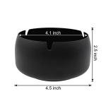 Andiker Large Metal Ashtrays with Lid, Non-Slip Windproof Ashtray for Cigarette, Tabletop Ash Trays Black for Home Office and Indoor