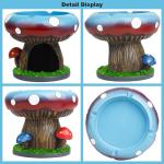 Neletao Mega Mushroom Ashtray with Lighter Stash Spot - Cool Ashtrays for Weed Smokers and Bong Users with Smoking Accessories Collection (Blue)