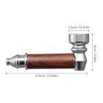 Sivaopa 2PCS Tobacco Pipe Set – Wooden Classic Texture Smoking Pipes in Red and Black with Smooth Handle Finish – Includes Pouch for Everyday Use and Gifting