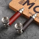 Sivaopa 2PCS Tobacco Pipe Set – Wooden Classic Texture Smoking Pipes in Red and Black with Smooth Handle Finish – Includes Pouch for Everyday Use and Gifting