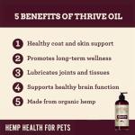Hemp Well Thrive Oil for Dogs and Cats – Supports Hip, Joint, and Heart Health, Promotes Immune System, and Promotes Healthy Skin from Seasonal Allergies, Organically Sourced - 8 Ounces