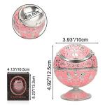 LAUYOO Windproof Ashtray with Lid for Cigarettes Metal Portable Cigar Ashtray Odor Eliminator for Indoor outdoor Hand Stamped Rose Pattern with Sparkle Fancy Gift for Men Women-Pink&silver