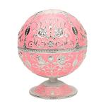 LAUYOO Windproof Ashtray with Lid for Cigarettes Metal Portable Cigar Ashtray Odor Eliminator for Indoor outdoor Hand Stamped Rose Pattern with Sparkle Fancy Gift for Men Women-Pink&silver