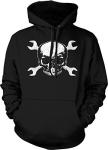 Tcombo Skull With Crossed Wrenches - Mechanic Unisex Hoodie Sweatshirt (Black, X-Large)