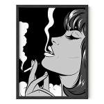HAUS AND HUES Retro Posters of Woman Smoking Wall Art Black and White Picture for Room Aesthetic Vintage Smoking Poster Trippy Wall Art Edgy Weed Posters UNFRAMED 12”x16”
