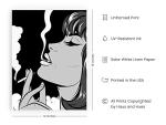 HAUS AND HUES Retro Posters of Woman Smoking Wall Art Black and White Picture for Room Aesthetic Vintage Smoking Poster Trippy Wall Art Edgy Weed Posters UNFRAMED 12”x16”