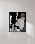 HAUS AND HUES Retro Posters of Woman Smoking Wall Art Black and White Picture for Room Aesthetic Vintage Smoking Poster Trippy Wall Art Edgy Weed Posters UNFRAMED 12”x16”