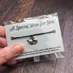 Vilda Jewellery Kitty Cat Black Wish Bracelet, Hemp with Silver Tone Charm on Printed Card, Adjustable Size up to 12 inches, Unisex Friendship Bracelet, Kitten Owner and Pet Lover Gift