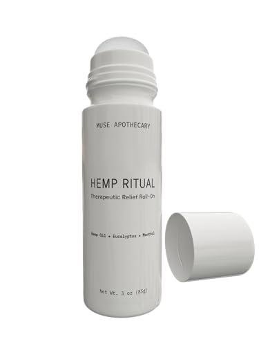 Muse Apothecary Hemp Ritual - Therapeutic Relief Roll-On, USDA Certified Organic Hemp Seed Oil, Post-Workout Recovery, Helps Relieve Arthritis, Muscle & Joint, Tension & Discomfort