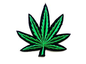 TH Pot Weed Leaf Marijuana Green Color Embroidered Sew on Iron on Patch for Backpacks Jeans Jackets Clothing etc.