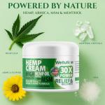 WELLUTION Hemp Cream x30 MSM – Extra Strength Hemp Seed Oil Massage Cream with Arnica & Menthol – Fast-Absorbing, Non-Greasy Formula for Everyday Relief & Mobility – 4 oz.