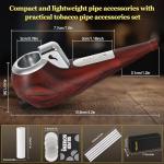 Scotte Portable Pipe, Mini Pipe with Refillable Pipe Lighter function, Include Pipe Filter Pipe Cleaner and Pipe Screen Multiple Pipe Accessories Tools for Smoking, Detachable Pipe Kit with Gift Box