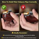 Scotte Portable Pipe, Mini Pipe with Refillable Pipe Lighter function, Include Pipe Filter Pipe Cleaner and Pipe Screen Multiple Pipe Accessories Tools for Smoking, Detachable Pipe Kit with Gift Box