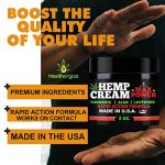 Healthergize Hemp Cream-Natural Premium Quality Hemp Oil-Instant Results-Premium Turemric-Made In USA-Lavender, Aloe, Dry Skin-4 Ounce