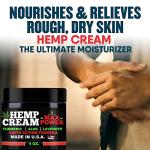 Healthergize Hemp Cream-Natural Premium Quality Hemp Oil-Instant Results-Premium Turemric-Made In USA-Lavender, Aloe, Dry Skin-4 Ounce