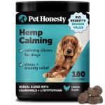 Hemp Calming Chews for Dogs - Dog Anxiety Relief, Dog Calming Treats with Hemp + Valerian Root, Melatonin for Dogs - Helps Aid with Thunder, Fireworks, Chewing & Barking (Chicken 180 ct)