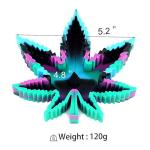 Silicone tie dye marijuana leaf shaped ashtray