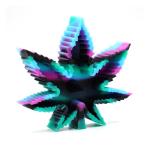 Silicone tie dye marijuana leaf shaped ashtray