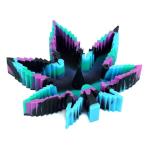 Silicone tie dye marijuana leaf shaped ashtray