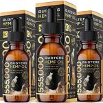 K2xLabs 3Pack 6Month Supply Buster's Organic Hemp Oil for Dogs and Pets 555000 Max Potency Large 60ml Bottle Miracle Formula, Perfectly Balanced Omegas 3, 6, 9 - Joint Support, Calming