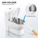 SOMGEM Ashtray for Cigarettes, 3 in 1 Outdoor Ashtrays with Cigar Torch Lighter and Bottle Opener, Cool Portable Ashtray with Lid of Toilet-Shaped for Weed, Fancy Ash Holder Great Gift for Men Women