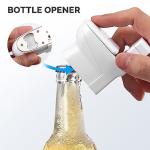 SOMGEM Ashtray for Cigarettes, 3 in 1 Outdoor Ashtrays with Cigar Torch Lighter and Bottle Opener, Cool Portable Ashtray with Lid of Toilet-Shaped for Weed, Fancy Ash Holder Great Gift for Men Women