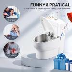 SOMGEM Ashtray for Cigarettes, 3 in 1 Outdoor Ashtrays with Cigar Torch Lighter and Bottle Opener, Cool Portable Ashtray with Lid of Toilet-Shaped for Weed, Fancy Ash Holder Great Gift for Men Women