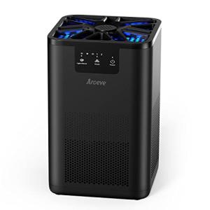 AROEVE Air Purifiers for Bedroom Air Purifier With Aromatherapy Function For Pet Smoke Pollen Dander Hair Smell 20dB Air Cleaner For Bedroom Office Living Room, MK06- Black(Available for California)