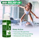 BIO-RELIEF Fast-Acting Hemp Pain Relief Roll On - Highly Effective, Cool & Topical Pain Relief Extra Strength for Arthritis, Muscle, Joint & Back – Easy Roll On Maximum Strength, Made in USA