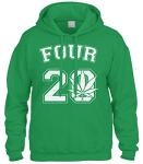 Cybertela Four 20 Marijuana Weed 420 Sweatshirt Hoodie Hoody (Kelly Green, 3X-Large)