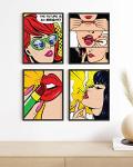 RipGrip Pop Art Prints Set of 4 by Carefree Bee – Banksy-Inspired Wall Art, Pop Art Decor, Weed Poster for College Dorm, Unframed (11” x 14”)