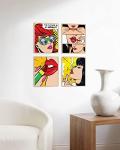 RipGrip Pop Art Prints Set of 4 by Carefree Bee – Banksy-Inspired Wall Art, Pop Art Decor, Weed Poster for College Dorm, Unframed (11” x 14”)