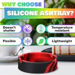 3Pcs Rubber Ash Tray Outdoors - Multicolor Small Ashtray for Outside Patio, Temperature Resistant Ash Trays for Outside - Flexible & Easy to Clean Silicone Ashtray