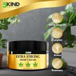 5kind Extra Strong Hemp Cream 6.76 fl oz- Maximum Strength - Natural Soothing Relief Joint Cream - Muscle Rub for Lower Back, Joints, Neck, Knees & Shoulders