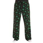 #followme Mens Polar Fleece Pajama Pants Sleepwear Apparel, Black - Leaf, Medium