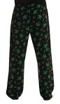 #followme Mens Polar Fleece Pajama Pants Sleepwear Apparel, Black - Leaf, Medium