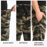 #followme Mens Polar Fleece Pajama Pants Sleepwear Apparel, Black - Leaf, Medium